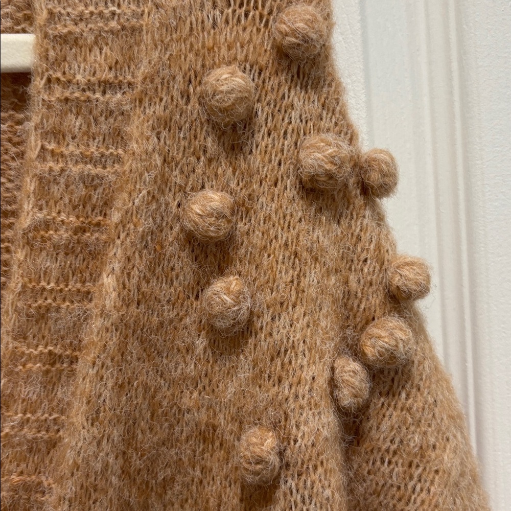 Doe & Rae Textured Tan/Pink Cardigan - Picture 5 of 5